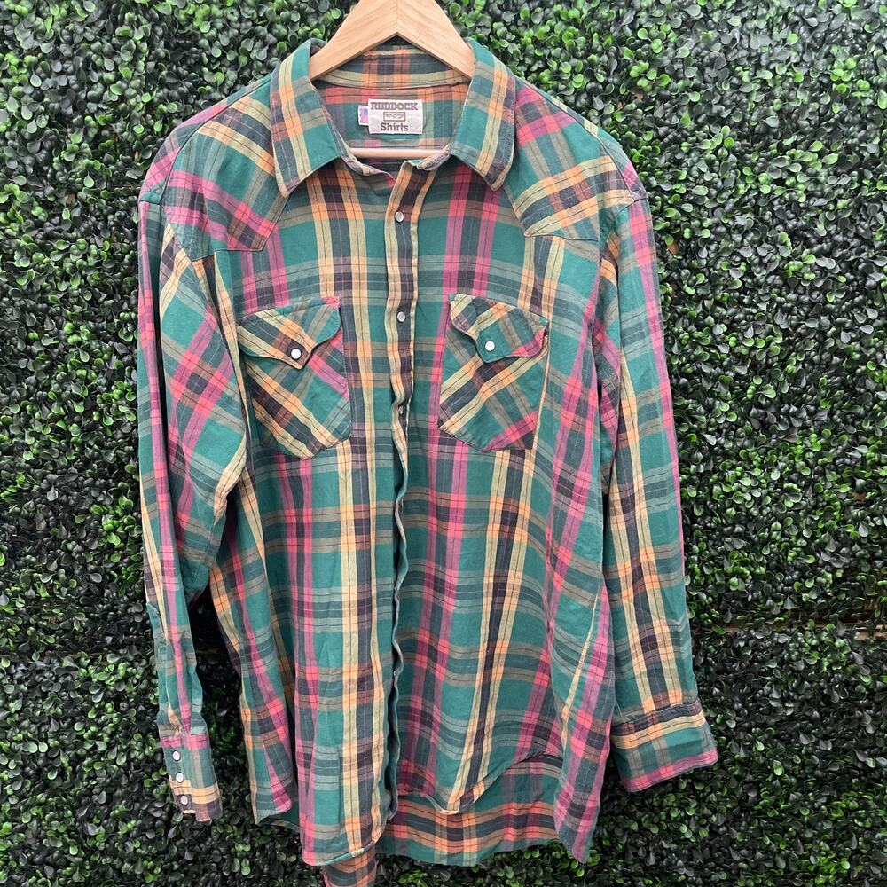 Pendleton Women's Plaid Button-Up Blouse - Green and Pink